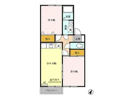 ハイム美須(2LDK/1階)の間取り写真