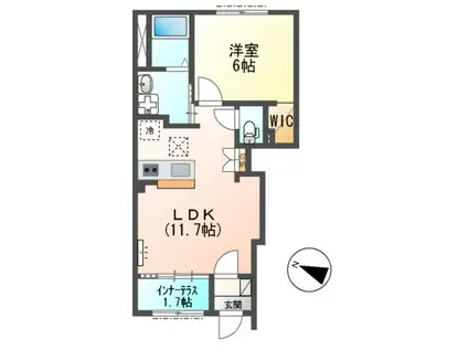 FUDEN(1LDK/1階)の間取り写真
