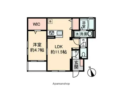 SANCTBELLE COURT(1LDK/1階)の間取り写真