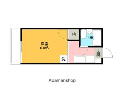 サンビューハイム(ワンルーム/2階)の間取り写真