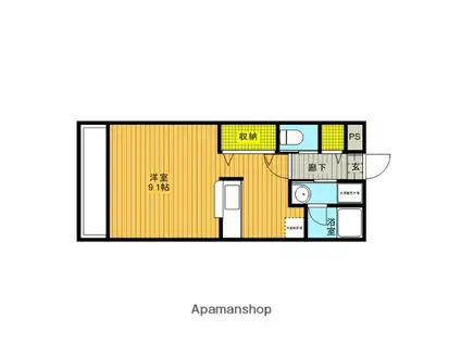 プレミール(ワンルーム/1階)の間取り写真