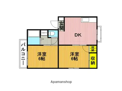 ガーデニアコート北町(2DK/1階)の間取り写真