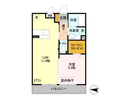 VILLA GARLAND COURT(1LDK/2階)の間取り写真
