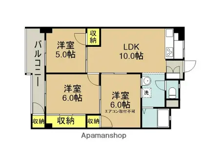 蕨中央ビル(3LDK/3階)の間取り写真