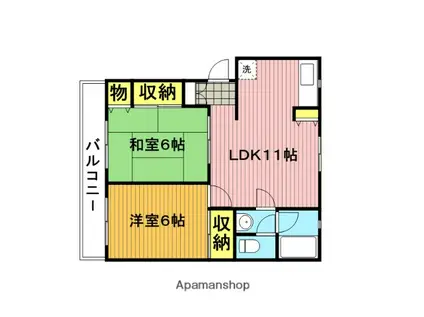 ヒルズハピネス(2LDK/3階)の間取り写真