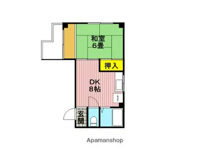 DRホームズ蕨Ⅱ(1DK/1階)の間取り写真