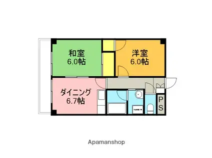 サンロードワラビ(2DK/3階)の間取り写真