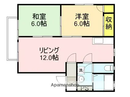 プルーニハイツ(2LDK/2階)の間取り写真