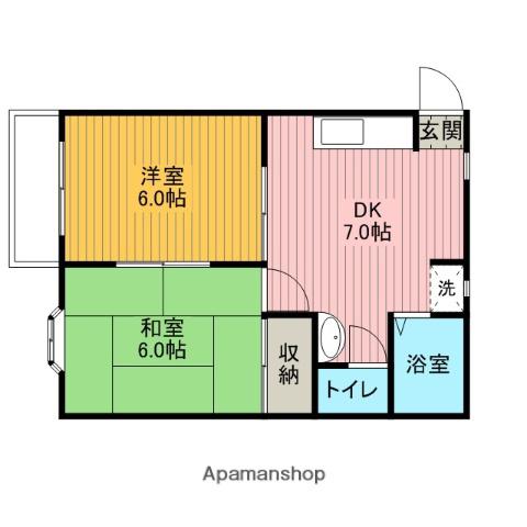 エステートわらび(2DK/2階)の間取り写真
