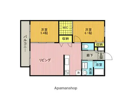 シャーメゾン イースト(2LDK/1階)の間取り写真