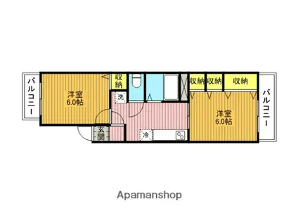 南浦和第3ローヤルコーポ(2DK/2階)の間取り写真