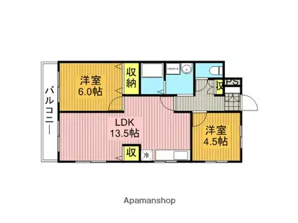 ウエストパレス蕨2(2LDK/2階)の間取り写真