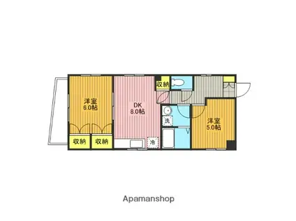 メゾンマリエット(2DK/4階)の間取り写真