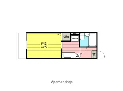 シティハイムハイツ保坂(1K/1階)の間取り写真