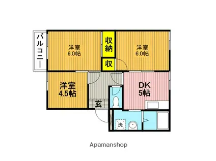 コーポ澤田(3DK/1階)の間取り写真