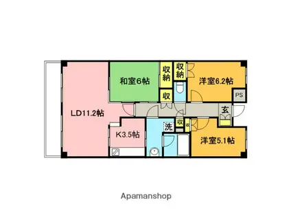 モア南浦和(3LDK/4階)の間取り写真