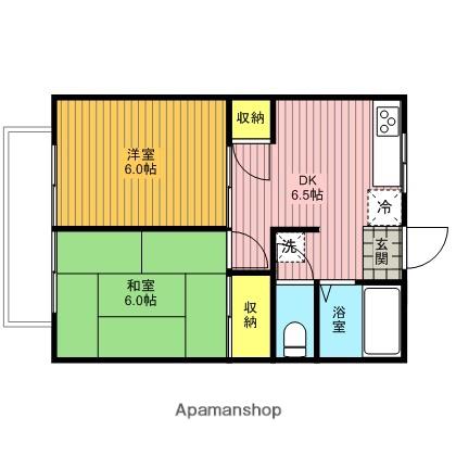 T.アイランド(2DK/1階)の間取り写真