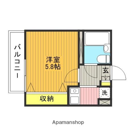 シティハイム BANコート(1K/2階)の間取り写真