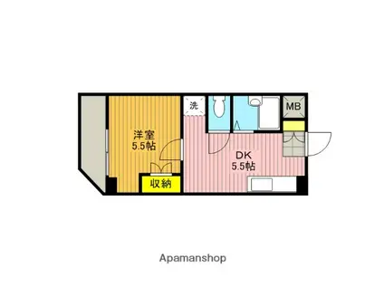 わらびマンション(1DK/8階)の間取り写真