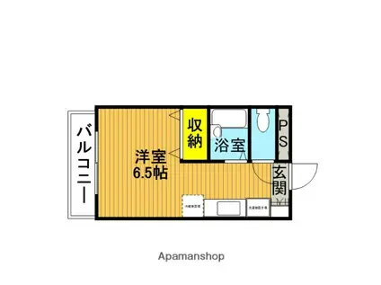 レリアハイム(ワンルーム/2階)の間取り写真