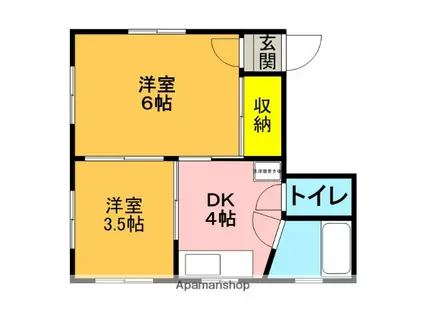 野口ビル(2K/3階)の間取り写真