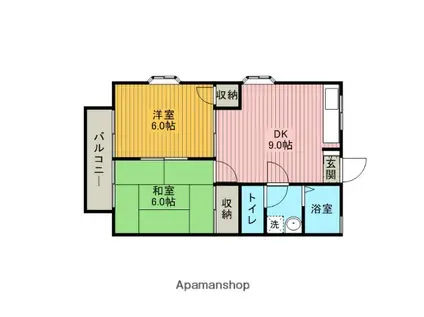 ハイムTOKIWA(2DK/2階)の間取り写真