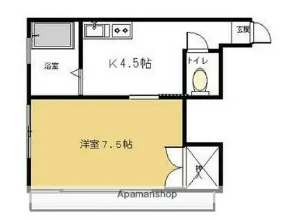 サンライフ富士(1K/2階)の間取り写真