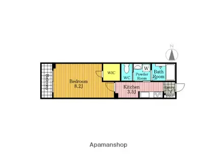 ライムストーンスクエア(1K/2階)の間取り写真