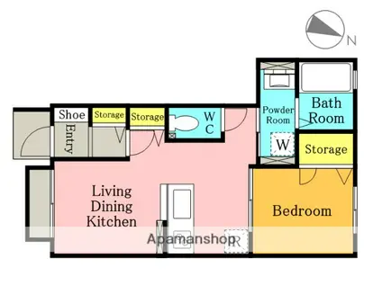エスポワール西川口(1LDK/1階)の間取り写真