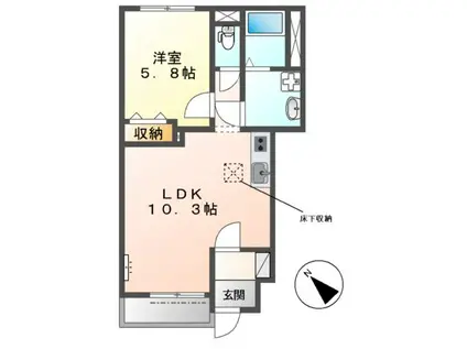 コンフォース(1LDK/1階)の間取り写真