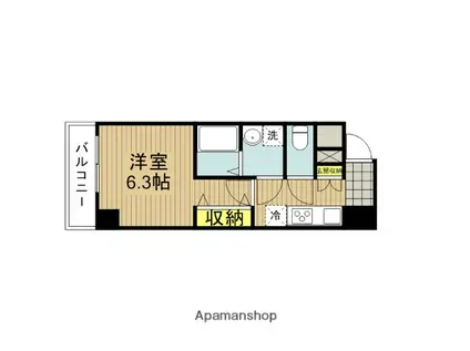 ライジングハウスゴテン(1K/1階)の間取り写真