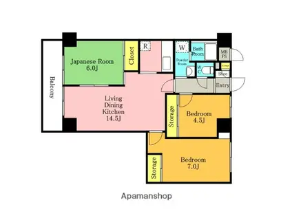 TS GARDEN蕨Ⅲ(3LDK/2階)の間取り写真