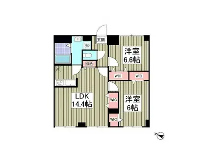 エンデカ東浦和(2LDK/1階)の間取り写真