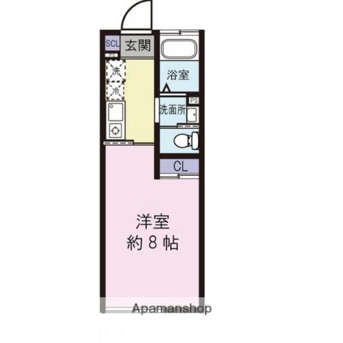 STELLA GARDEN(1K/2階)の間取り写真