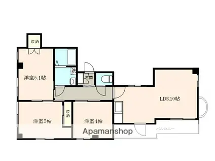 プリムハイツ(3LDK/3階)の間取り写真