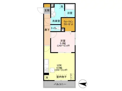 POLARIS(1LDK/1階)の間取り写真