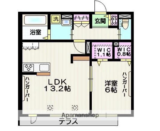 メゾンペールⅡ(1LDK/1階)の間取り写真