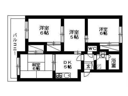 ヴァンベール富士美(3LDK/3階)の間取り写真