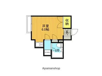 サントネージュ浜(ワンルーム/1階)の間取り写真