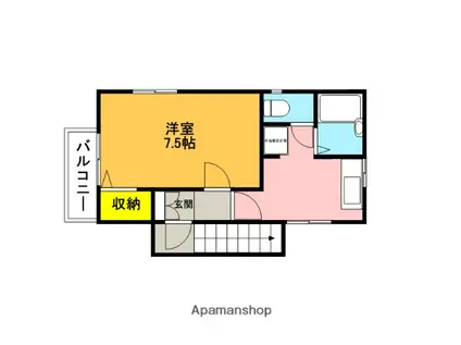 オアシス(1DK/2階)の間取り写真