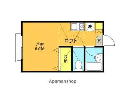 フローレンスⅢ(ワンルーム/2階)の間取り写真