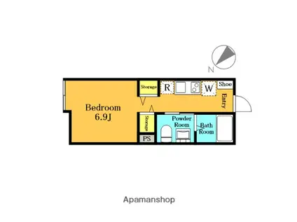 AMBOISE指扇(ワンルーム/1階)の間取り写真