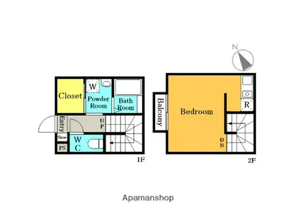 アークシティ東大宮(1K/1階)の間取り写真