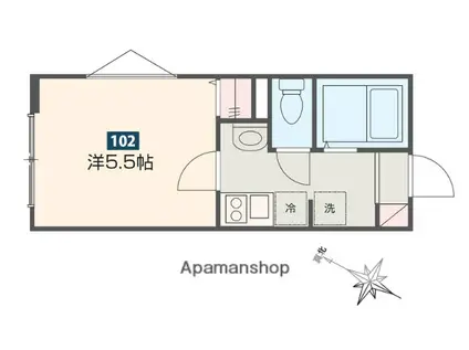 MELDIA大宮Ⅲ(1K/1階)の間取り写真