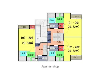 BELEZA七里(1K/1階)の間取り写真