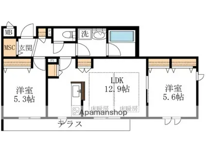 イル・ラシーヌⅣ(2LDK/1階)の間取り写真