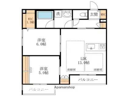 イル・ラシーヌⅣ(2LDK/2階)の間取り写真
