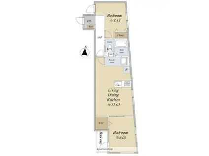 J-RENT大宮大成町(2LDK/2階)の間取り写真