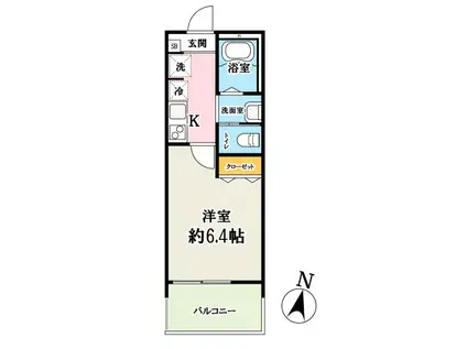 キャメル西大宮シャトー(1K/2階)の間取り写真