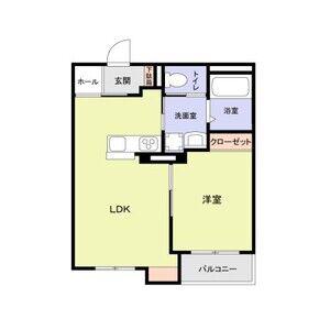 マンションシバガミ(1LDK/3階)の間取り写真